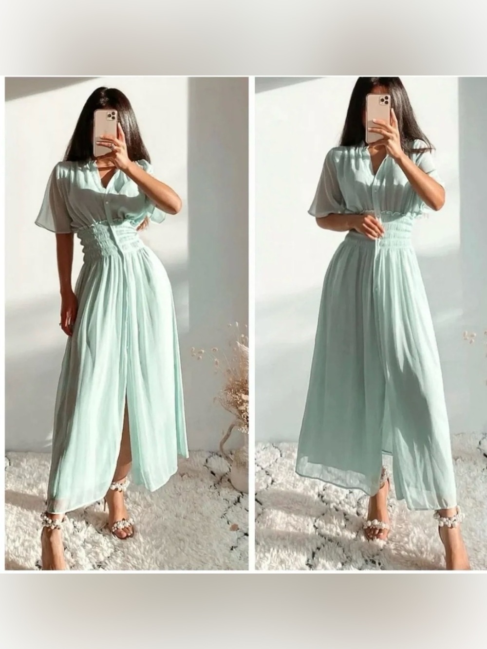 Zara Mint Green Midi Dress
